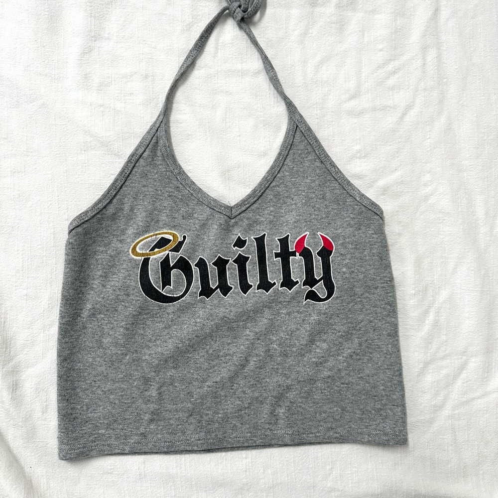 Y2K Grunge Skater Graphic Halter Top Size Small
